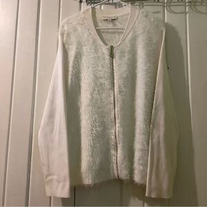 CHAUS eyelash zip cardigan X-large like new